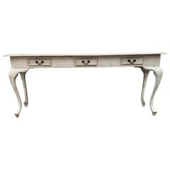 19th Century Long Gustavian Style Painted Console Hall Table