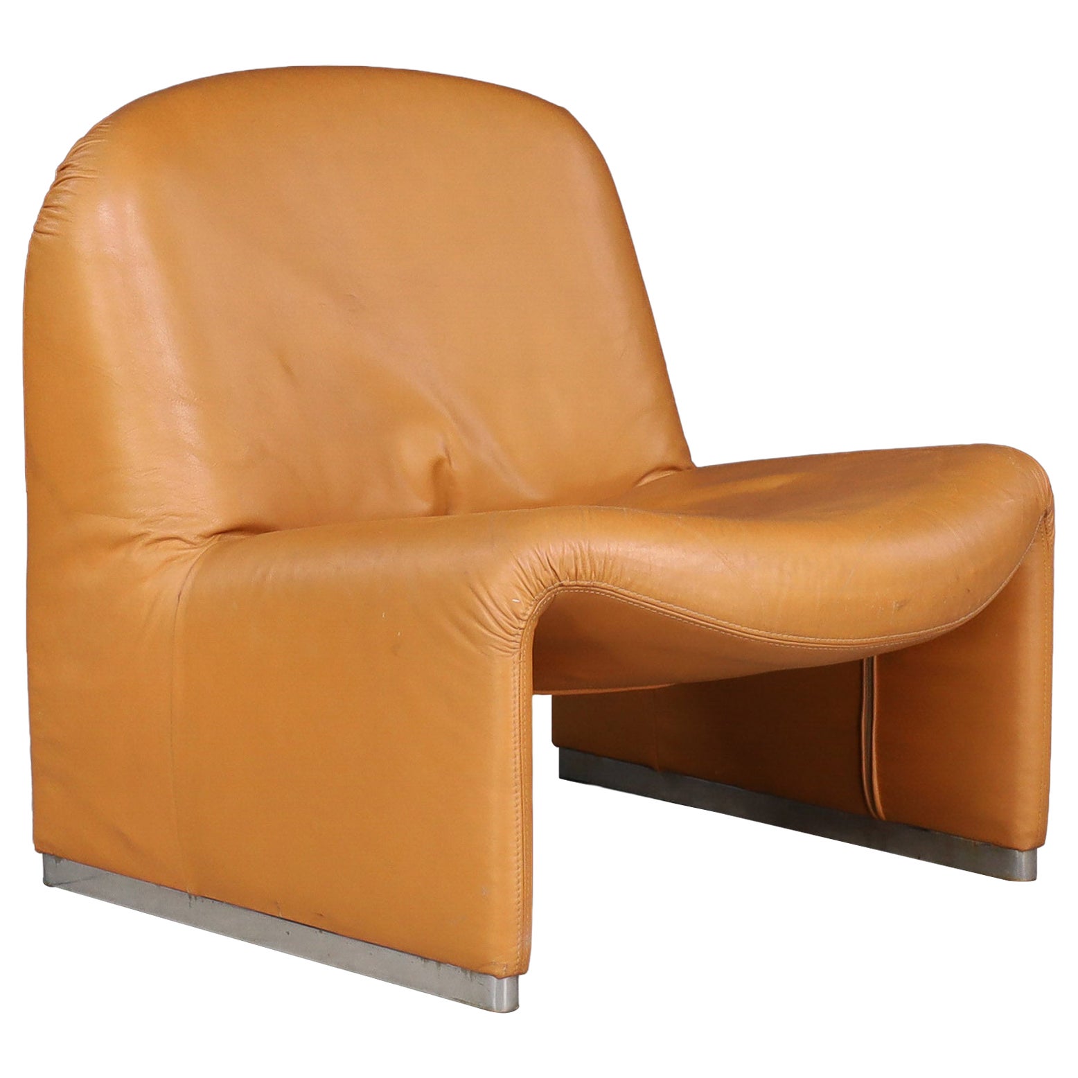 Vintage Alky Lounge Chair aus Leder von Giancarlo Piretti für Castelli & Artifort im Angebot