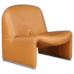 Vintage Alky Lounge Chair aus Leder von Giancarlo Piretti für Castelli & Artifort