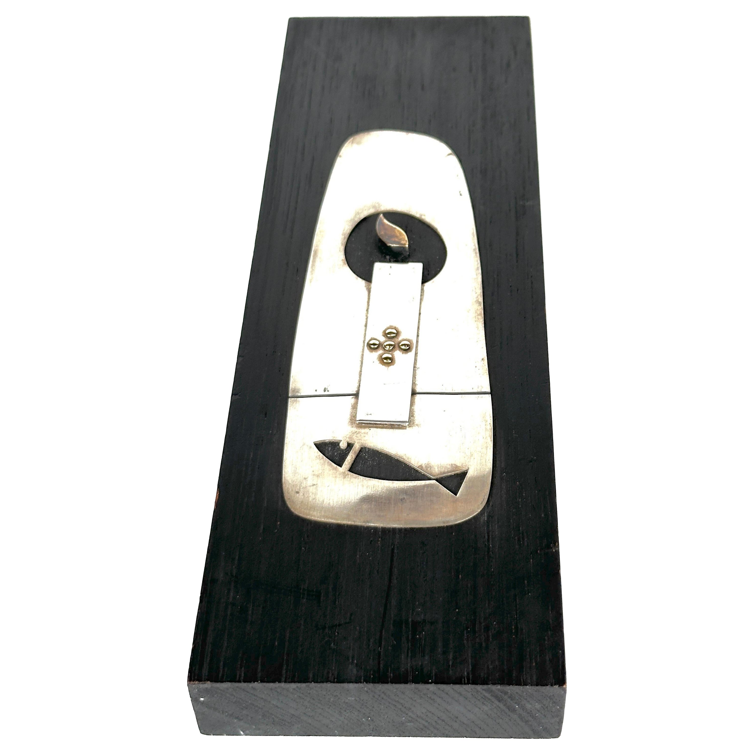 Targa da parete Emaus Talleres Monasticos in argento, ottone e Wood in vendita
