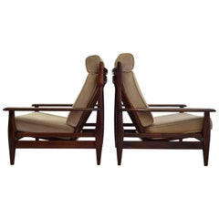 Mid century modern mahogany lounge chairs