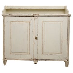 Genuine Antique Swedish Gustavian Period Sideboard with Light Distressed Paint