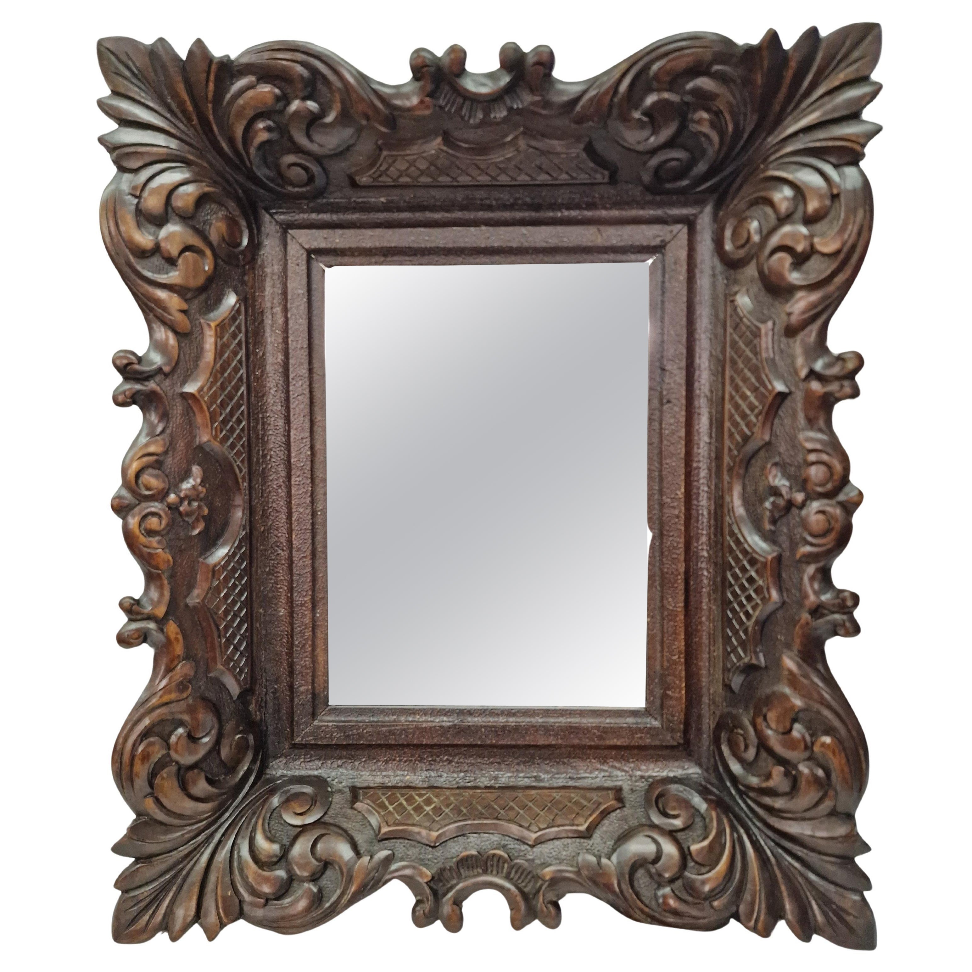 Cornice intagliata in modo spettacolare, specchio, 1880 circa, Austria in vendita