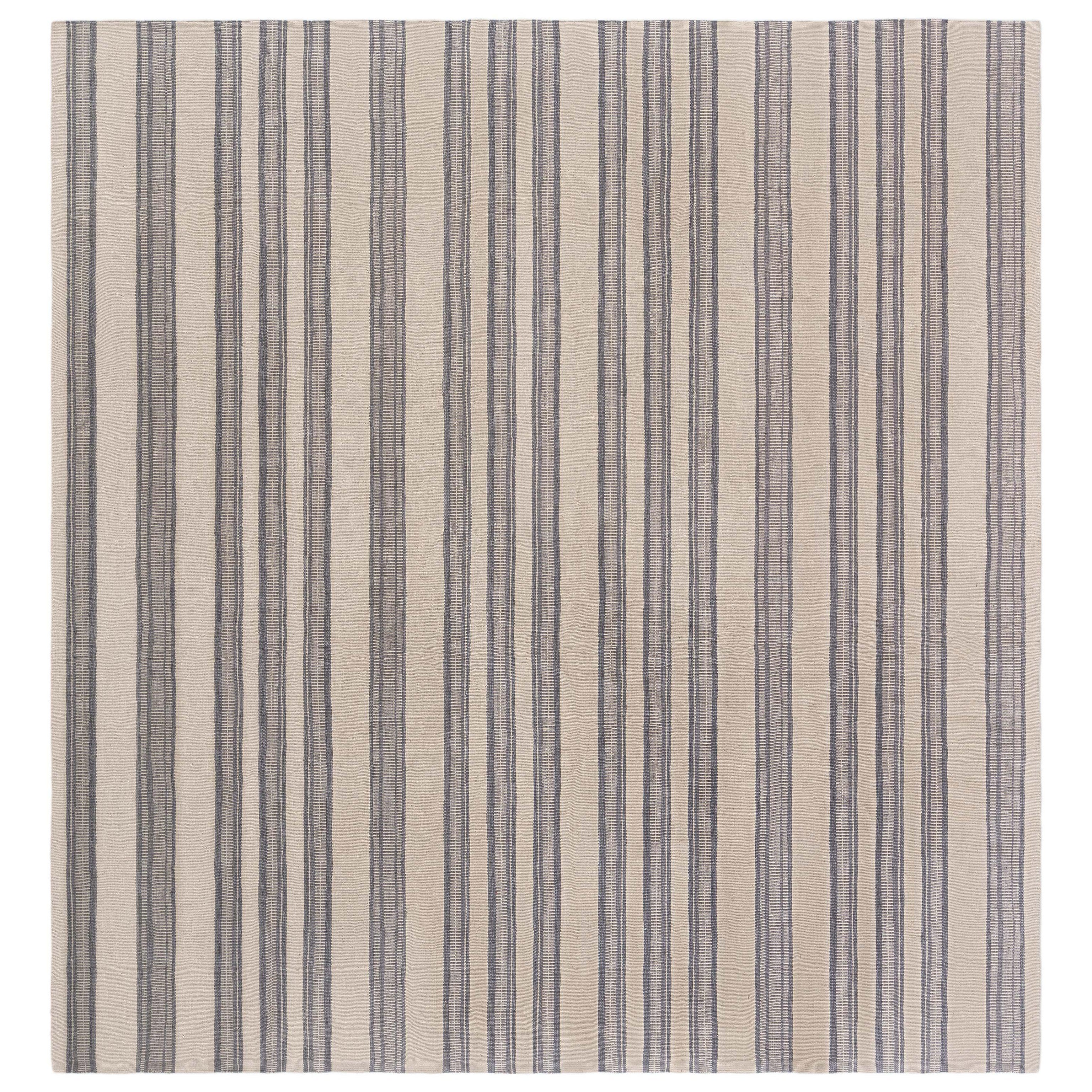 Contemporary Striped Flat Weave Rug von Doris Leslie Blau