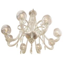 Elegant 1940s Murano Glass Chandelier by Barovier 2