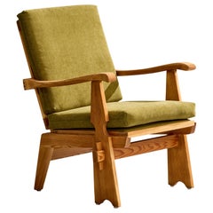 Krogenæs Møbler Attribution, Lounge Chair, Pine, Fabric, Norway, 1960s