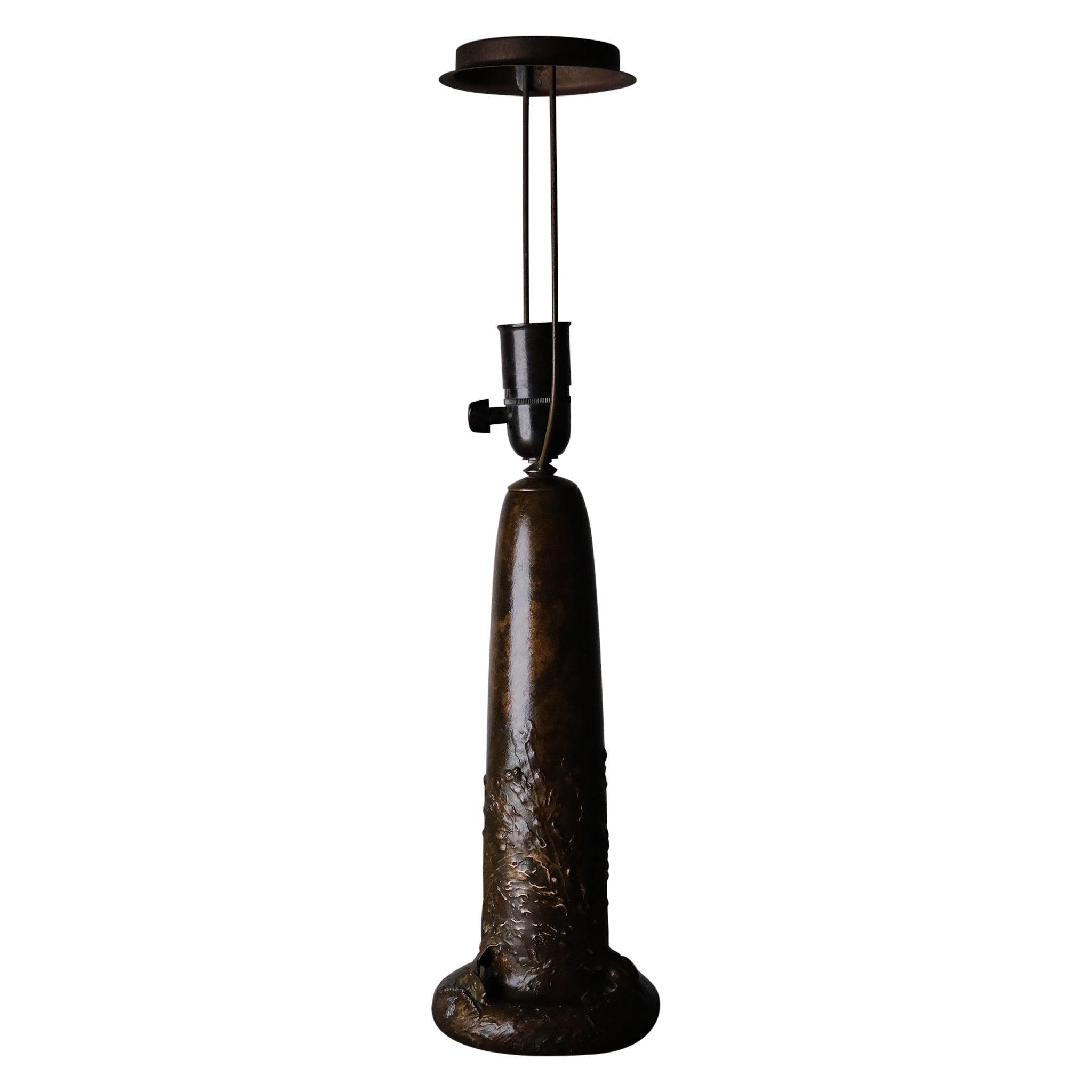 Lampada da tavolo in bronzo Art Noveau di Hugo Elmqvist, Svezia, inizio XX secolo in vendita