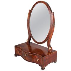 George III Period Mahogany Toilet Mirror of Unusually Small Size