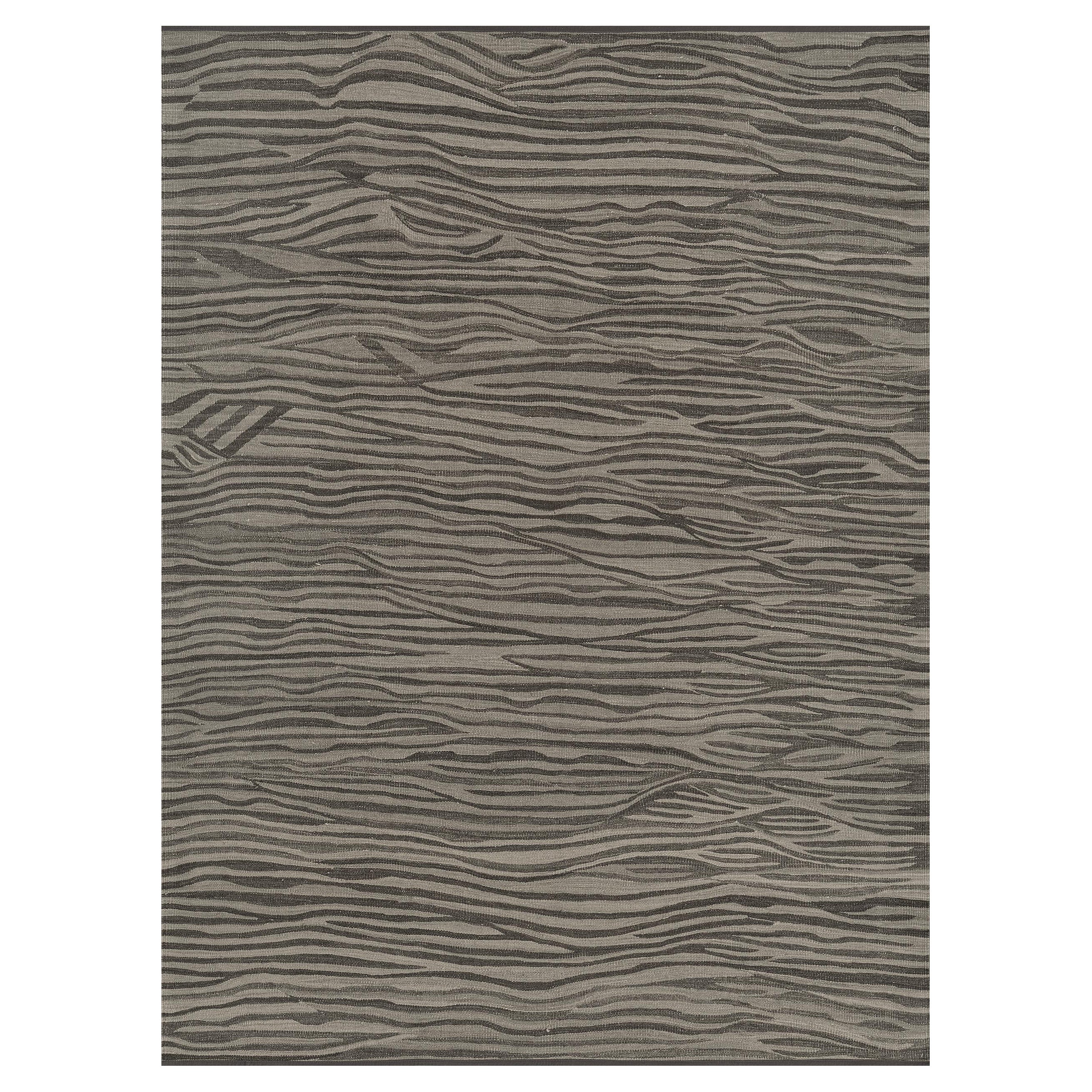 Zeitgenössischer handgeknüpfter Woll-Kilim-Teppich im Angebot