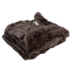 JG Switzer Toscana Pelliccia Vera BLANKET Sfoderato Grigio Prugna