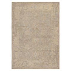 Rug & Kilim’s Oushak Style Oversized Rug in Greige with Floral Pattern