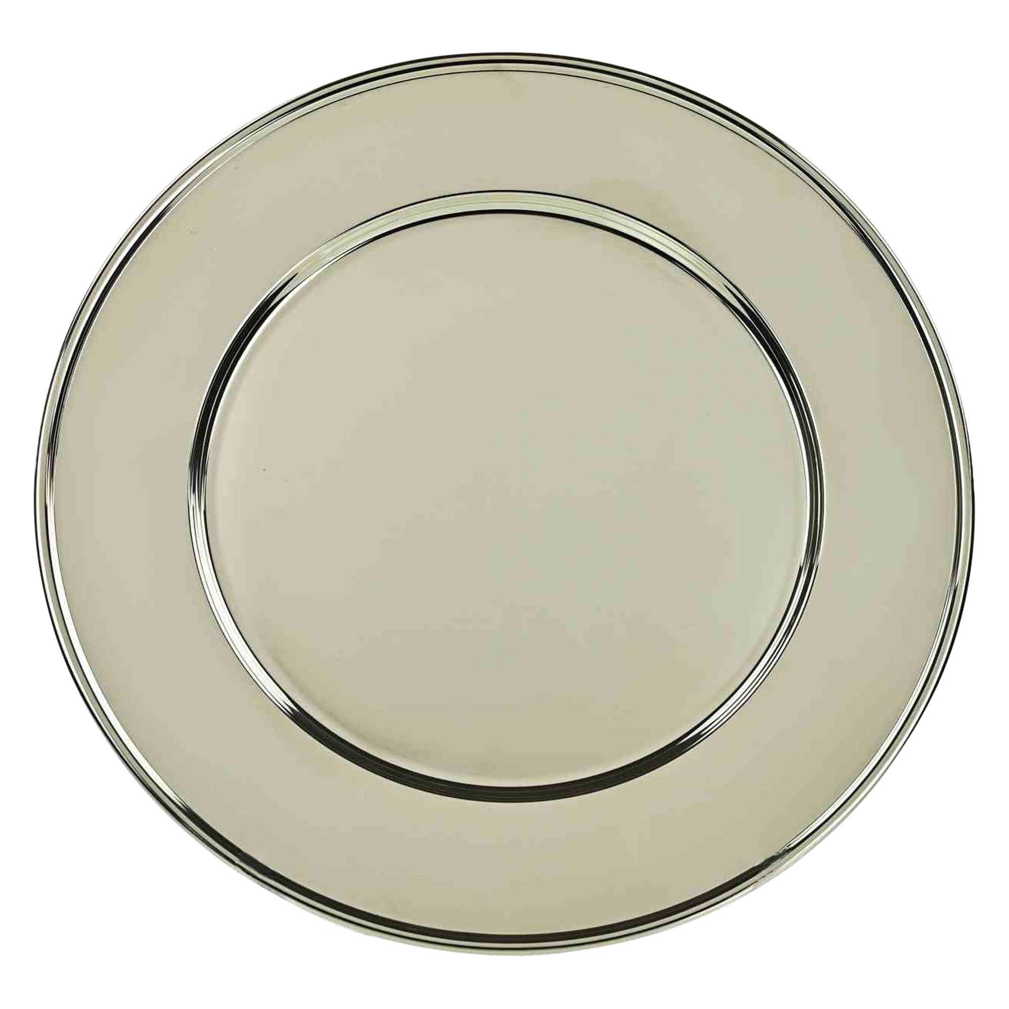 Assiette de service vintage en métal argenté, 1970 en vente