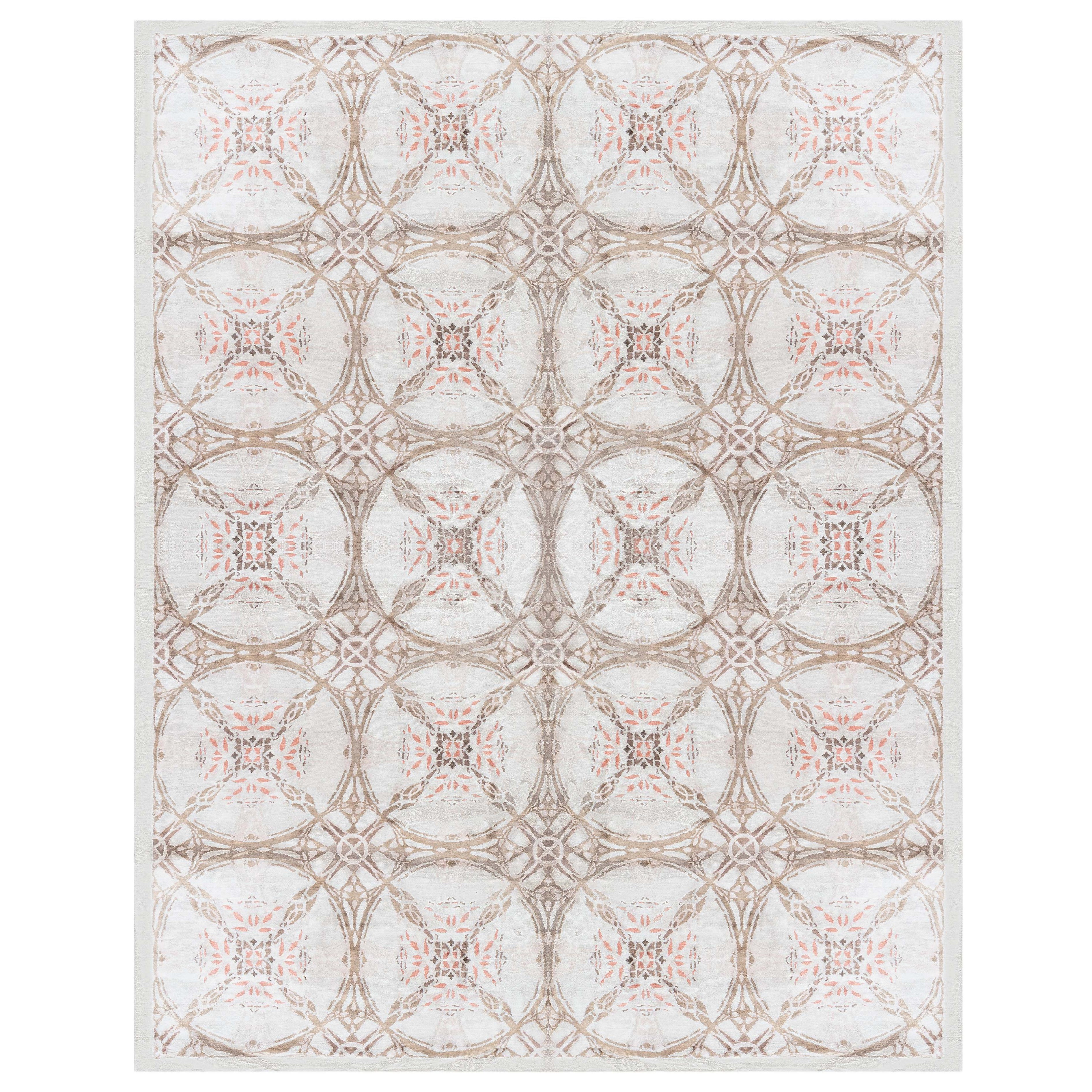 Tapis moderne en soie fait à la main, unique en son genre, par Doris Leslie Blau