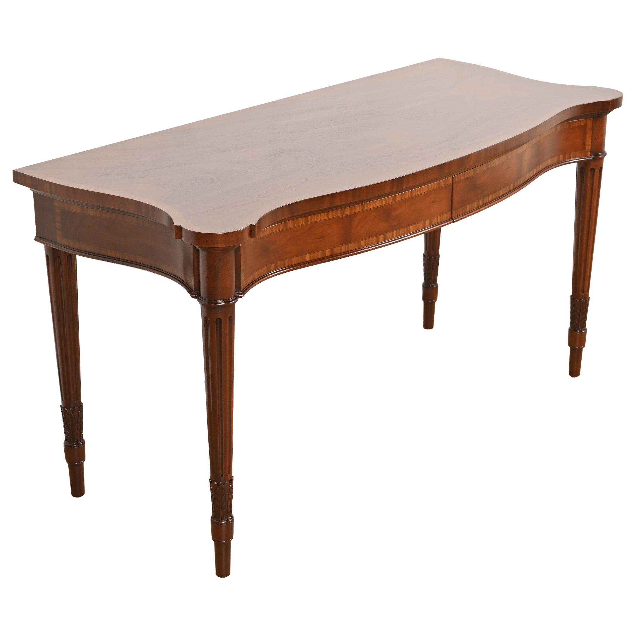 Brett & Sons - credenza inglese Regency Luigi XVI in mogano a serpentina in vendita