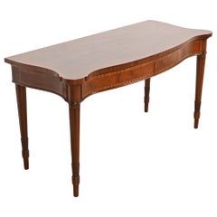 Brett & Sons - credenza inglese Regency Luigi XVI in mogano a serpentina