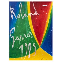 Original 'ROLAND GARROS' 1989 Tennis Tournament Poster by Nicola De Maria