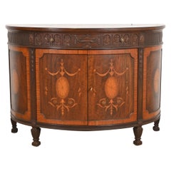 Baker Furniture French Regency Louis XVI Mahogany Demilune Console Table