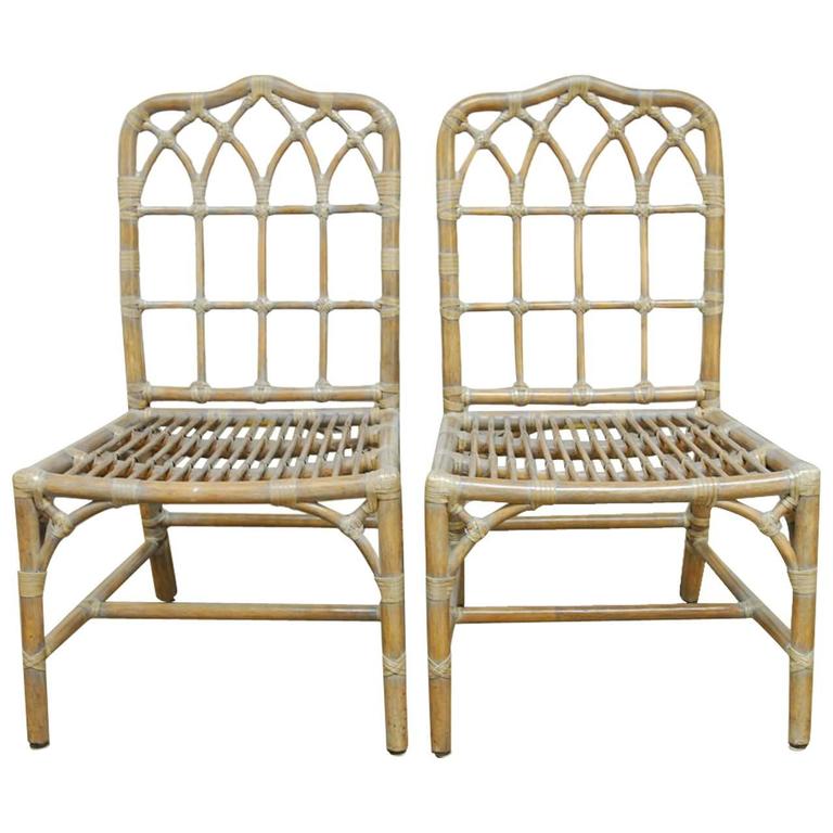 Pair Of Mcguire Chinese Chippendale Bamboo Dining Chairs At 1stdibs Pair Of Mcguire Chinese Chippendale Bamboo Dining Chairs For