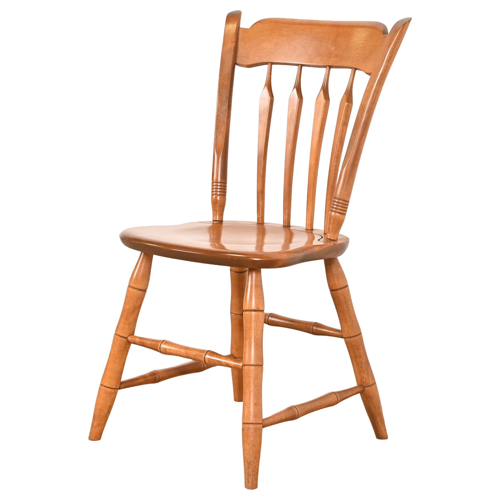 Amerikanische geschnitzt massivem Ahorn Spindel zurück Side Chair oder Schreibtischstuhl