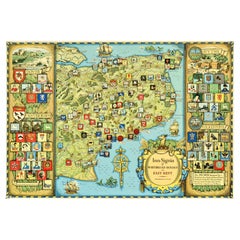 Poster pubblicitario originale d'epoca con le insegne delle case Whitbread nel Kent orientale