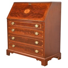 Hekman Furniture Federal Inlaid Flame Mahogany Slant Front Secretary Desk (bureau à façade inclinée)