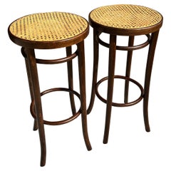 Bentwood & Vienna Straw Barstool-Pair
