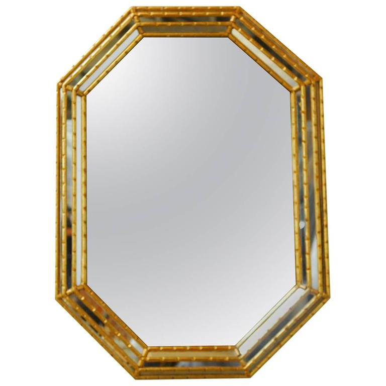 Mid Century Labarge Octagonal Faux Bamboo Mirror For At 1stdibs Mid Century Labarge Octagonal Faux Bamboo Mirror For