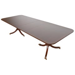 Kittinger Georgian Banded Mahogany Double Pedestal Dining Table, Refinished