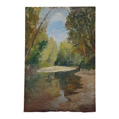 Oil Painting, 'The Cascine Gardens', Firenze. C. Passigreli, 1940