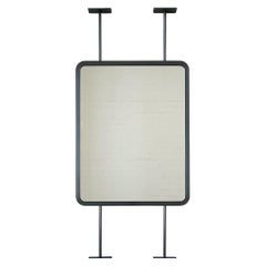 Countertop to Ceiling Rectangular Mirror with Blackened Stainless Steel Frame