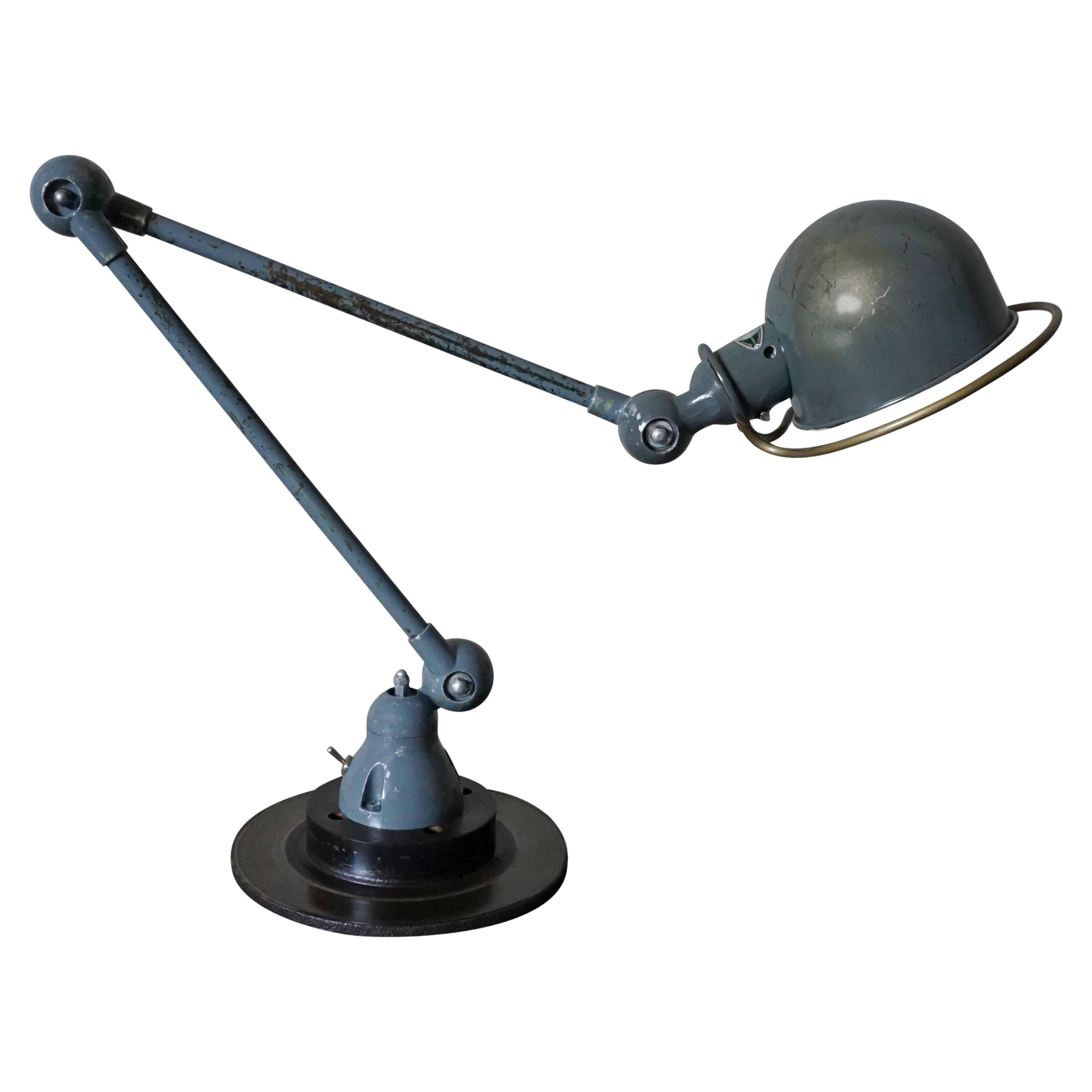 Industrial Articulated Grey Desk Lamp from Jieldé, 1950s