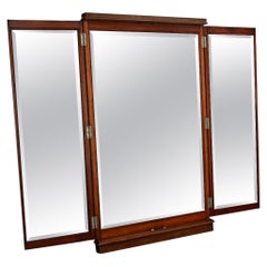 French 19th Century Oak Trifold Wall Mirror