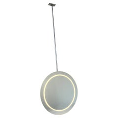 Orbis Illuminated Ceiling Suspended Round Frameless Mirror
