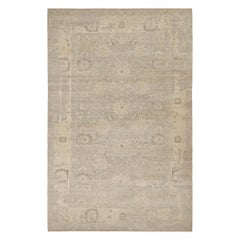 Rug & Kilim’s Oushak Style Oversized Rug in Greige with Floral Pattern