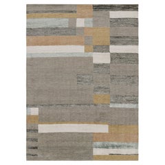 Tapis de style scandinave à motifs géométriques gris, Brown et blancs de Rug & Kilim
