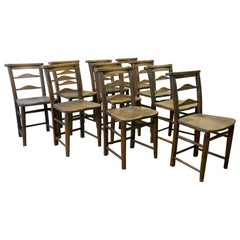 A Good sturdy set of 10 Victorian Chapel Chairs