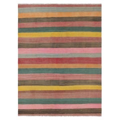Vintage Shahsavan Persischer Kilim mit mehrfarbigen Streifen - Rug & Kilim