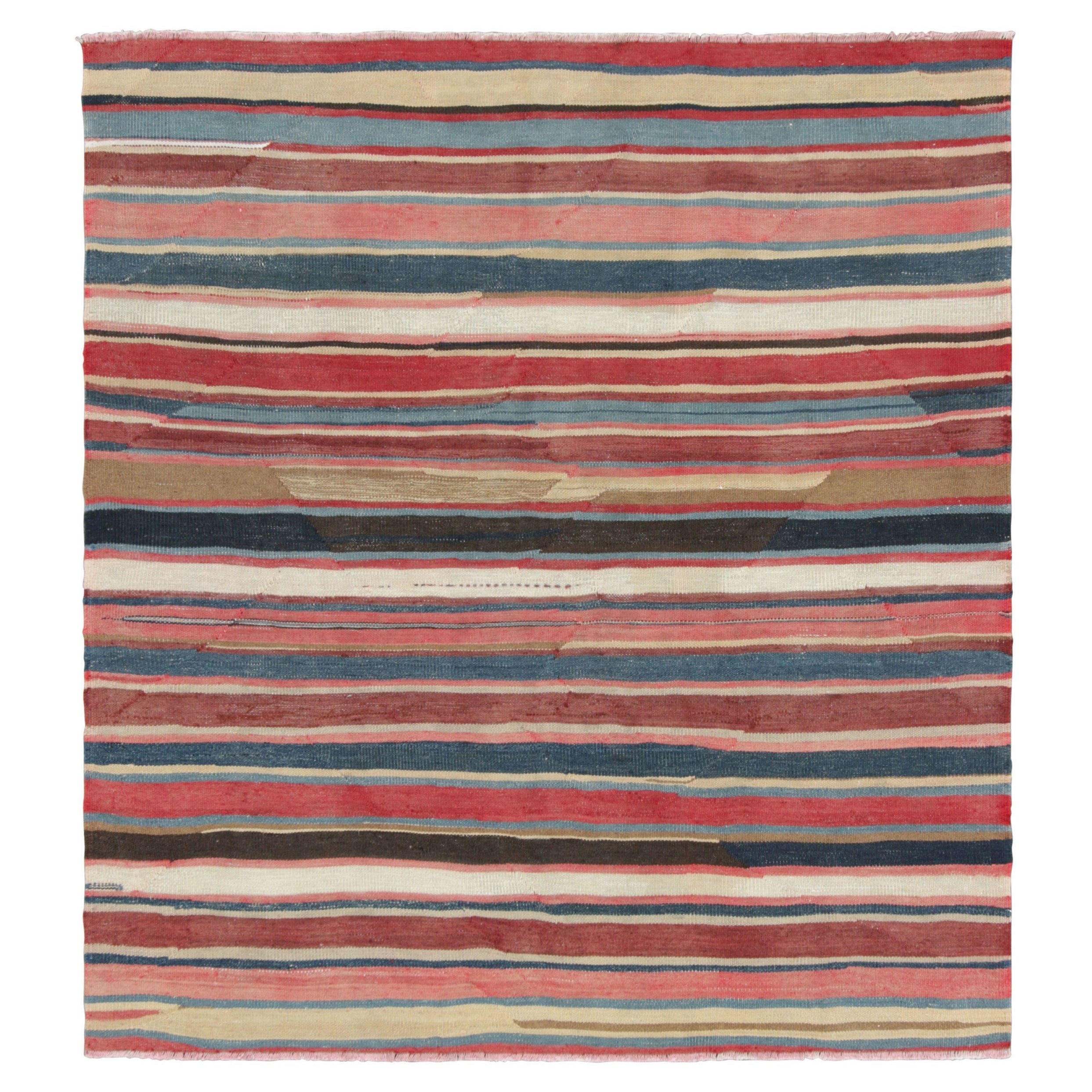 Vintage Shahsavan Persischer Kilim mit mehrfarbigen Streifen - Rug & Kilim