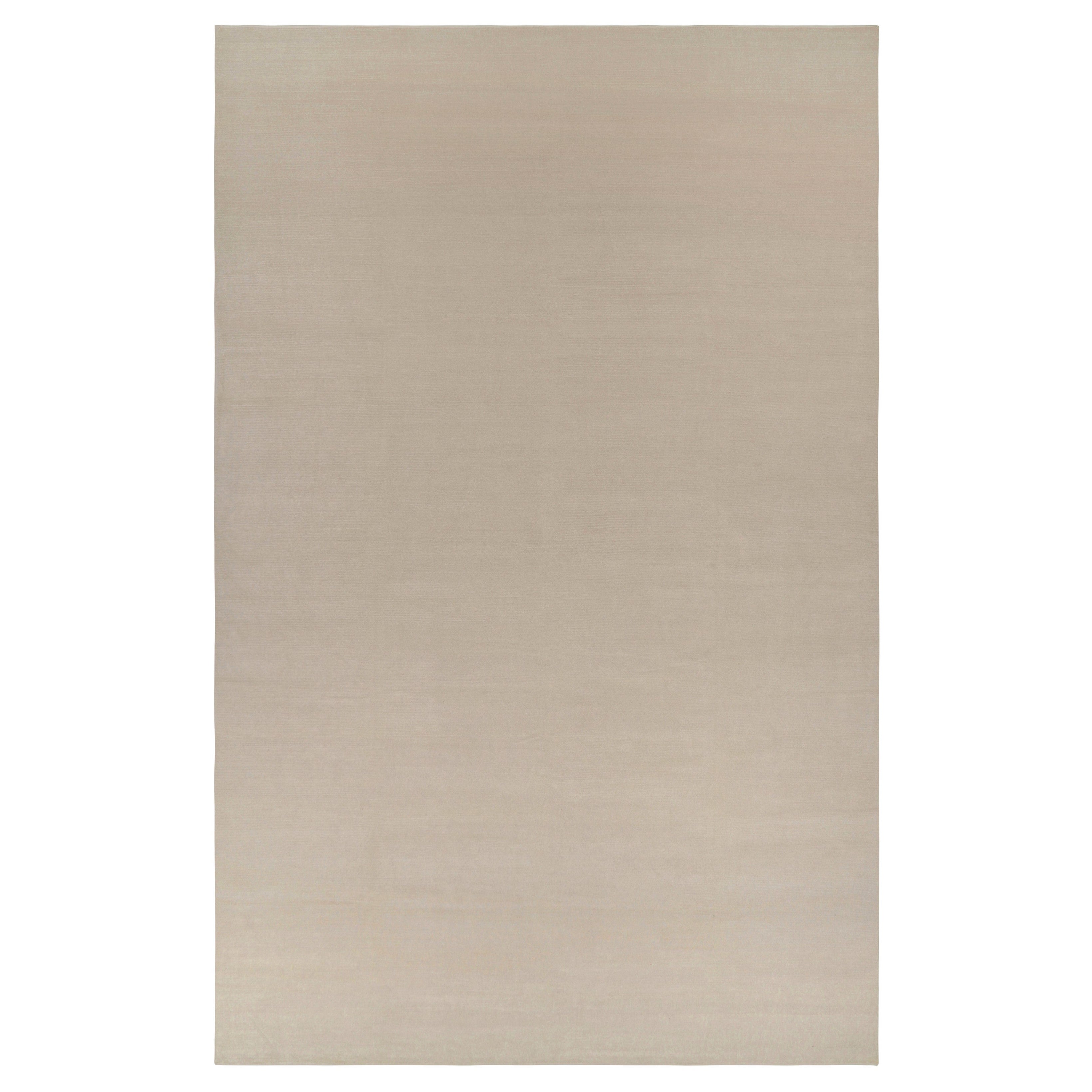 Rug & Kilim’s Oversized Contemporary Textural Solid Rug in Cream and White Tones For Sale