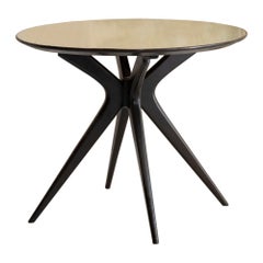Table basse en bois et verre attribuée à Ico Parisi, Italie 1950