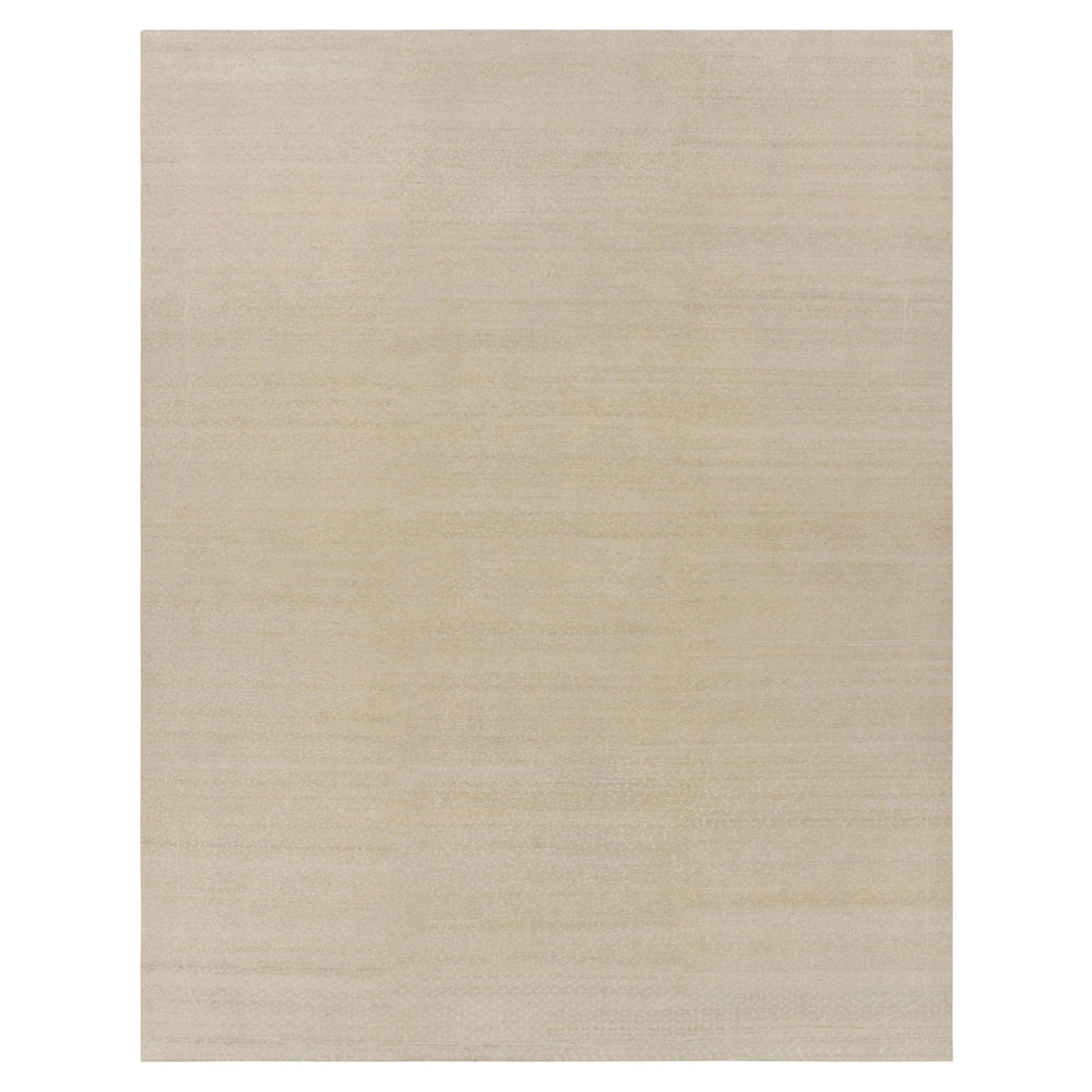 Rug & Kilim’s Oversized Contemporary Textural Solid Rug in Beige Tones