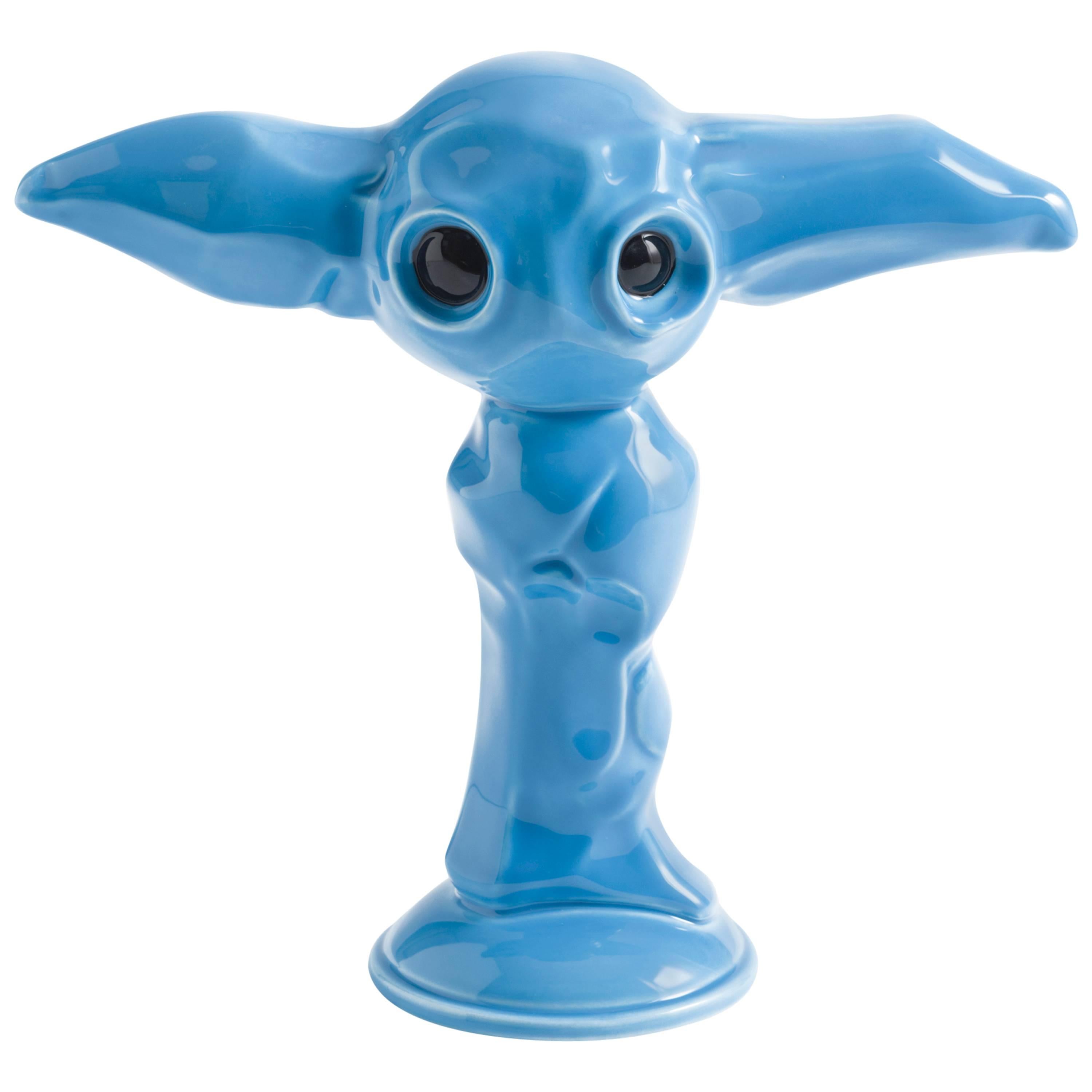 Momonster Blue Julian Ceramic Sculpture by Giovanni Motta For Sale