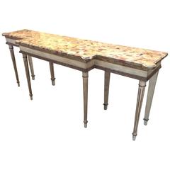 Regency Style Carved Wood and Marble Console 3