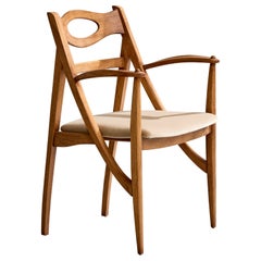 Drexel, Side Chair, Oak, Mohair, USA, 1950s