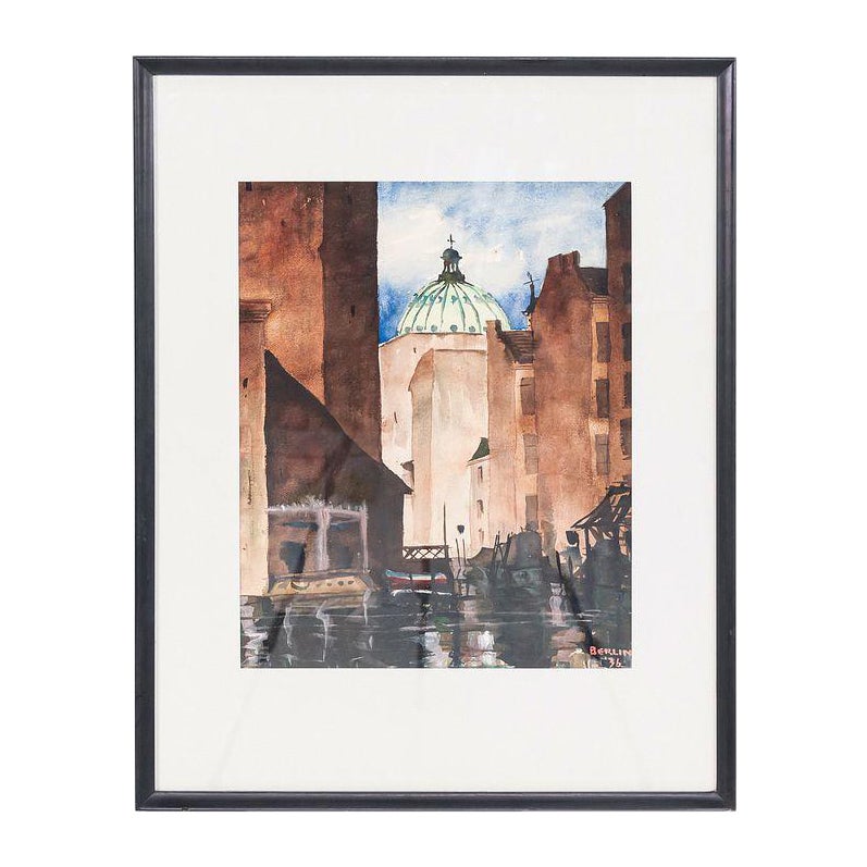 1936 Peinture de Berlin par Gordon Bunshaft de Skidmore, Owings & Merrill (SOM) en vente