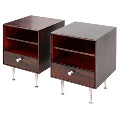 Paire de tables de nuit en palissandre à bords fins George Nelson pour Herman Miller, années 1950