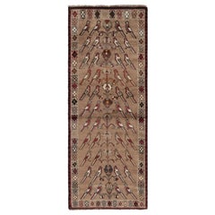 Alfombra persa vintage Gabbeh, topo y pájaros rojos - Rug & Kilim