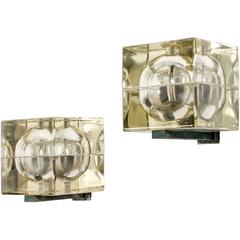 Pair of Alessandro Mendini Cubosfera Sconces 3