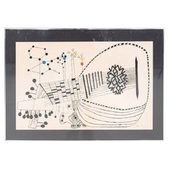 1958 Ben Shahn Luth et molécule n° 2 Sérigraphie encadrée