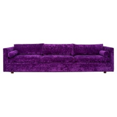 1970 Harvey Probber Attributed Canapé Tuxedo en velours violet, 2x disponible